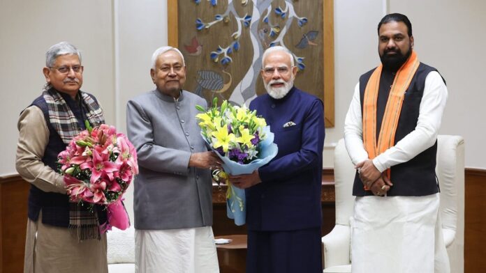 Nitish Kumar: ललन-सम्राट के साथ पीएम मोदी और अमित शाह से मिले नीतीश कुमार, इन मुद्दों पर हुई बात