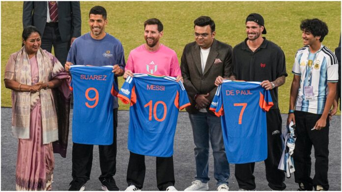 Messi Meets Jay Shah: दिल्ली में मेसी की जय शाह से मुलाकात, ICC अध्यक्ष ने टी20 विश्व कप के लिए दिया निमंत्रण