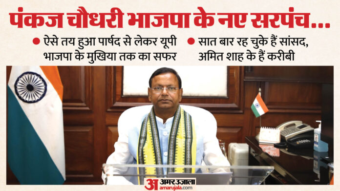 यूपी: पंकज चौधरी बने यूपी भाजपा के सरपंच, पार्षद से लेकर प्रदेश के मुखिया तक ऐसा रहा सफर; जानिए कहानी